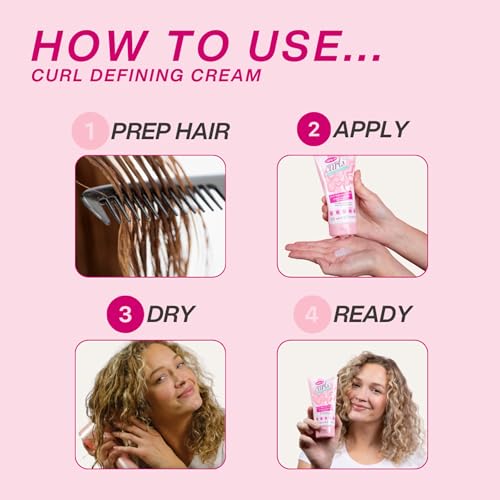 Dippity Do Girls with Curls Leave-In Curl Defining Cream - Anti-Frizz Styling Cream for Curly & Wavy Hair - Includes Shea Butter & Coconut Oil to Strengthen & Protect - 125 mL/4.2 fl oz - 2 Pack
