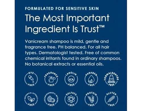 Vanicream Shampoo and Conditioner Set For Sensitive Skin - Dermatologist Tested - Set of 4 (2 Each) (12 Oz)