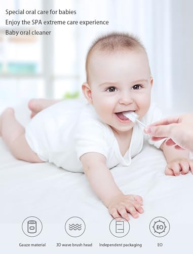 96PCS Baby Tongue Cleaner, Disposable Baby Toothbrush Soft Gauze Oral Cleaning Stick Infant Mouth Cleaner for 0-36 Months Newborn Dental Care