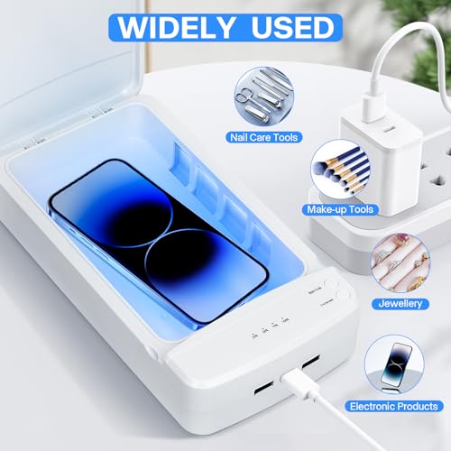 Nail Tool Sterilizer with Blue Light,LXIANGN Portable USB Sterilizating Box for Manicure Salon,Tweezers,Tattoo,Scissors,Jewelry,Phone, Watch,Keys