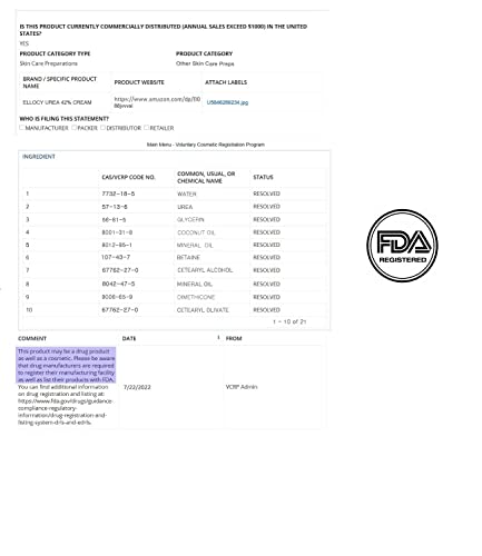 Urea cream 40 perent for feet: Maximum Strength Urea lotion for cracked Heels and Rough Thick Skin for foot- 42% Crema 5.29 oz.