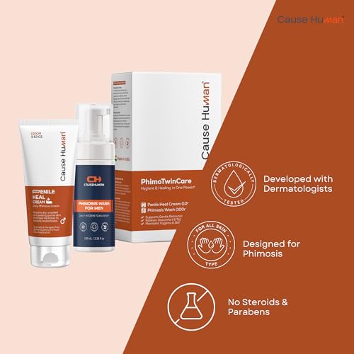PhimoTwinCare – Penile Heal Cream (100g) + Phimosis Wash for Men (100ml) | Daily Use Combo | Steroid-Free & Gentle on Sensitive Skin