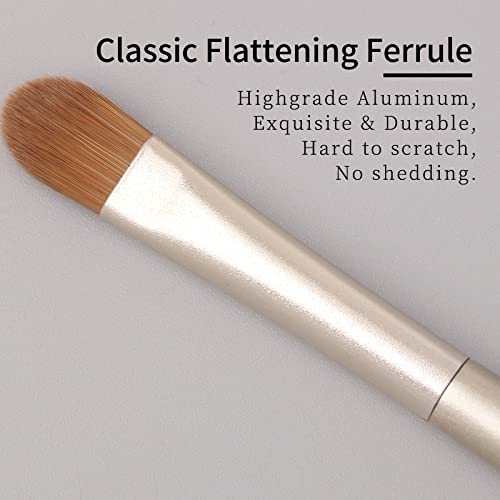 Flat Concealer Foundation Brush and Lip Brush, Mini Under Eye Blending Set, Small Essential Liquid Makeup Brush for Eye Dark Circles Puffiness, Liquid Blush Lipstick, Lipgloss, Spots.