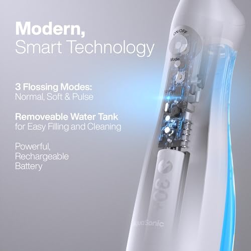 AquaSonic Water Flosser - Cordless Rechargeable Water Flossers for Teeth Cleaning - Waterproof Aqua Flosser, Portable Oral Irrigator for Dental Cleaning with 5 Jet Tips – Braces Home Travel