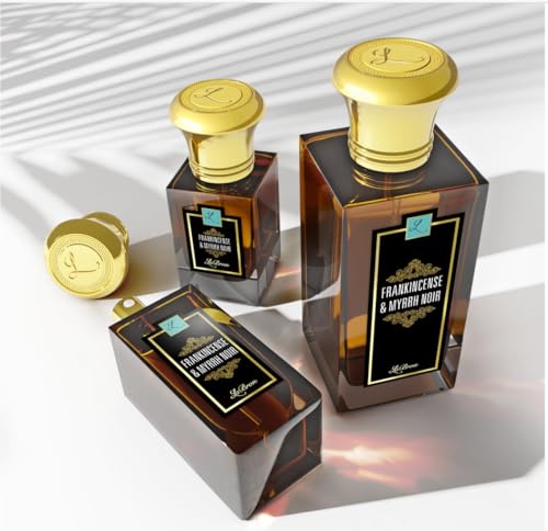 Frankincense & Myrrh NOIR by LaBron® – Unisex Niche Perfume – Dark, Exotic, Smoky & Warm – Black Amber, Patchouli, Classic Rose, Dusty Lavender – Long-Lasting Artisan Fragrance