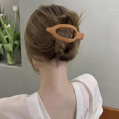 Flat Hair Clips for Women - 3Pcs French Concord Large Claw Clips for Thin Thick Hair - Matte Neutral Jaw Clamps Accessories in Brown Black