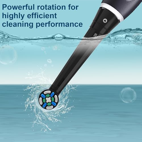 8PCS iO Replacement Heads Compatible with Oral B IO 2/3/4/5/6/7/8/9/10 Series Electric Toothbrush,Compatible with Oral B io Series Toothbrush Heads with Medium Bristles,Black