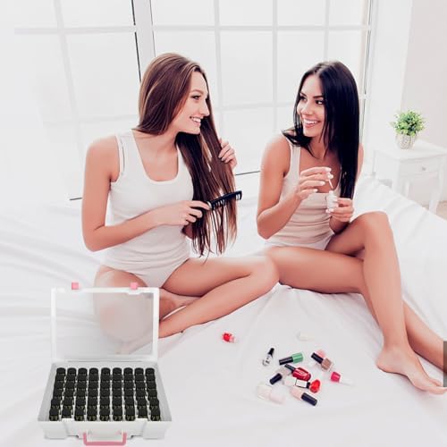 FULLCASE Nail Polish Organizer Holder, 54 Bottle Nail Storage Container for OPI/for Sally Hansen/for Revlon/for Essie/for AIMEILI/for Fingernail and More Gel Polish(Box Only) (White)