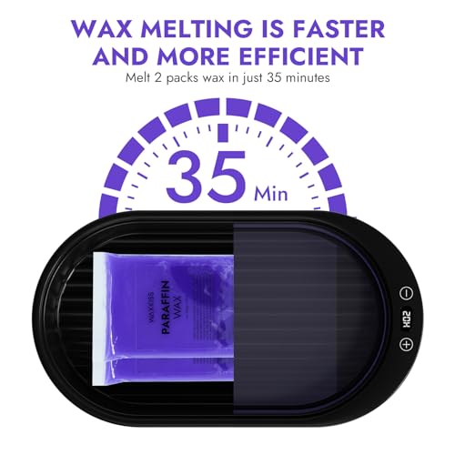 Small Paraffin Wax Machine for Hands - Small Size Hand Wax Paraffin Machine 2000ml With 3 packs of Paraffin Wax Kit Digital Display Screen for Paraffin Bath