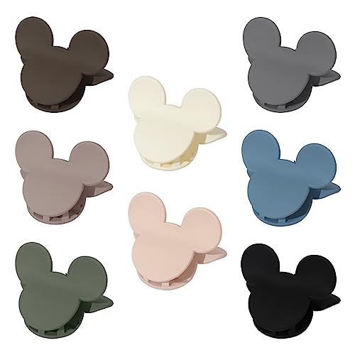 8 Pcs Hair Claw Clips Small Mouse Ear Hair Clips Matte 2.5'' Non-Slip Jaw Clips for Thin and Medium Hair Hair Accessories for Women Girls
