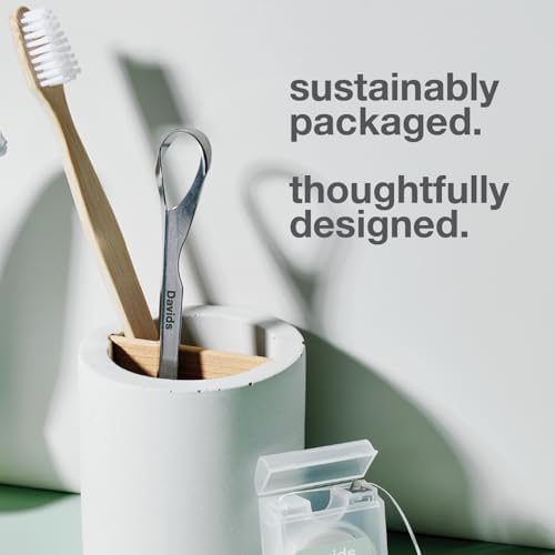 Davids Tongue Scraper for Adults and Kids, 100% Medical Grade Professional Stainless Steel Tongue Scraper, Made in USA