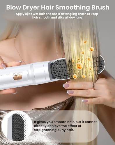 6 in 1 Hair Dryer Brush，Blow Dryer Brush Ionic Hair Dryer，Multi Hair Styler for Fast Drying Styling Curling Straightening Volumizing，Hair Curler Hair Straightener Styler Autowrap Air Styler