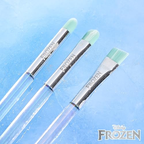 Disney Frozen 7PC Premium Makeup Brush & Blender Set, All-over, Highlighter, Concealer, and Eyeshadow Brush, 2 Beauty Blender Sponges for women and girls by Belle Maison