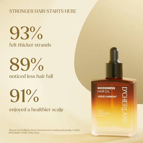 D'Cherlane Goodness Hair Oil – Hair Growth & Deep Scalp Treatment with Rosemary, Argan, Castor, & Coconut Oils For All Hair Types - Verde Harmony Edition