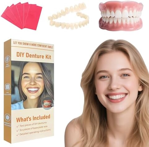 Denture Do it Yourself Full Set of Top and Bottom Fake Teeth to Create Your Perfect Smile at Home-NN02