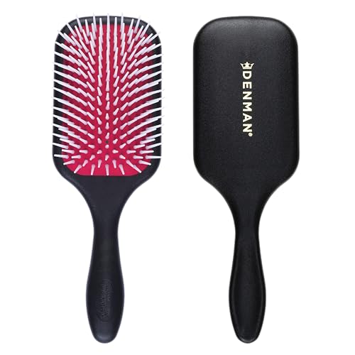 Denman Power Paddle for Fast and Comfortable Detangling and Blow Drying D38 - Combination of D3 Styling Pins & Paddle Brush (White)