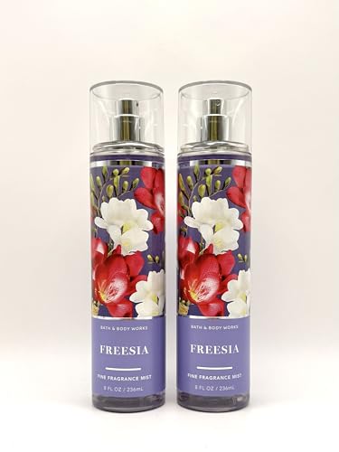 Bath and Body Work Freesia Fine Fragrance Mist, 8 Fl Oz, Set of 2