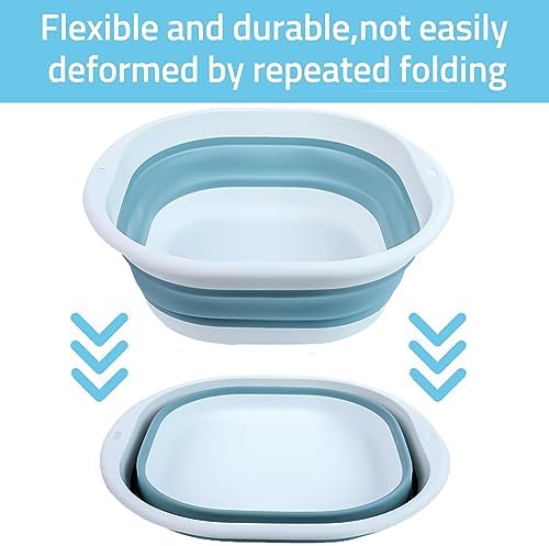 Portable Pool Foot Bath,Collapsible Pool Foot Wash Basin Tub,Foot Bath Basin for Above Ground Swimming Pools Accessories (Blue Baths)