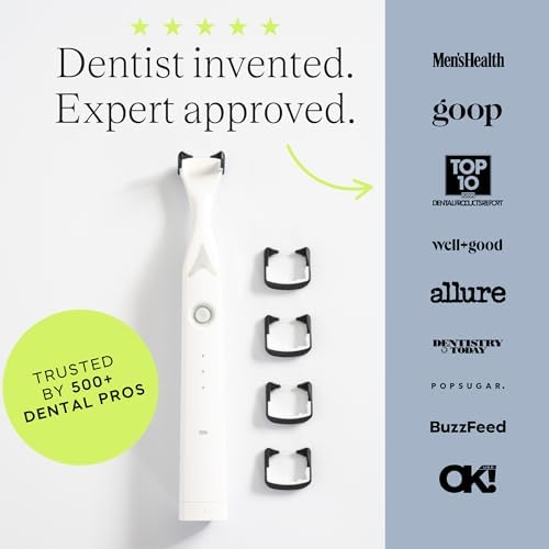 SLATE Electric Flosser | 3-in-1 Electric Flosser for Teeth w/ 3 Speeds - Dentist Invented Magic Floss | Reusable Non-Toxic Floss, Tongue Scraper & Gum Care | Power Dental Flossers for Adults & Kids