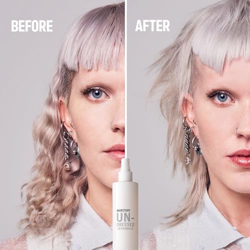 Hairstory Undressed, Texturizing Salt Free Hairspray, Ideal for All Hair Types, Beach Waves & UV Protection, Volumize & Enhance Hair Texture, 8oz