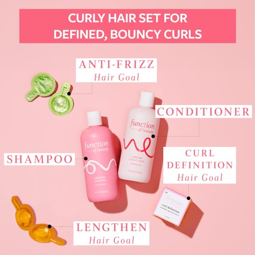 Function of Beauty Curly Hair Shampoo & Conditioner Set (11 oz Each) with Curl Definition, Anti-Frizz & Lengthen #HairGoal Boosters - Sulfate-Free - Define, Shape and Moisturize Natural Curls