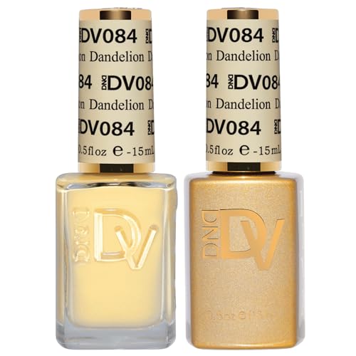 DND Gel Polish Set, Coquette Collection, UV/LED Gel Polish and Air Dry Nail Lacquer, Matching Chip-Free Polish Duo, 084 Dandelion, 0.5 Fl Oz