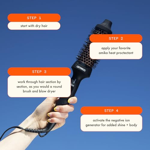 Amika Blowout Babe Thermal Brush, Black