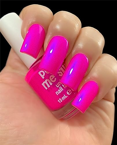 Barbee On The Glow - Neon Pink Blue NEON Glow Pop Collection MultiColor Shifting: Mylar Oil Slick Indie Nail Polish