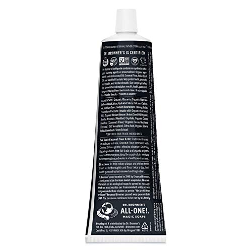 Dr. Bronner’s - All-One Toothpaste (Anise, 5 Ounce) - 70% Organic Ingredients, Natural and Effective, Fluoride-Free, SLS-Free, Helps Freshen Breath, Reduce Plaque, Whiten Teeth, Vegan