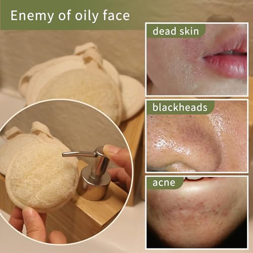 Natural Loofah Facial Scrubbers(6Pack),Made of Natural Shower Luffa Sponge for Women Gets Your Face Clean