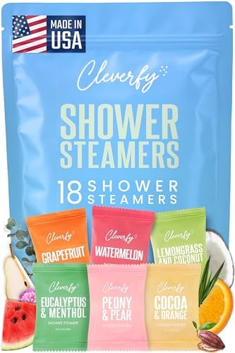 Cleverfy Shower Steamers Aromatherapy for Women and Men – Self-Care Shower Bombs for Stress Relief and Relaxation – 18 Tablets