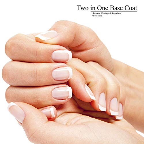 karma organic Base Coat and Top Coat 2 in 1 Nail Polish, Dip Powder & Polygel Base activator, Long Lasting Clear Nail Enamel, Nail Polish Strengthener - (0.43 FL oz)