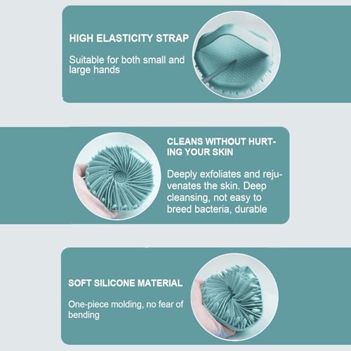 Silicone Body Scrubber Shower Brush Super-Exfoliating Body Brush with Non-Slip Strap, Eco-Friendly Bath Scrubber for Sensitive/All Skin Types, Gentle Massage & Effective Shower Exfoliation