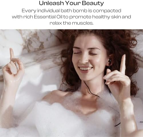 Bath Bombs for Women, Gift Set of 6 Fizzies Luxury Large Size with Real Flowers and Natural Organic Essential Oil, Self Care Gifts for Women, Mon, Daughter, Girlfriend, Kids,Pack of 6 (Multiple)