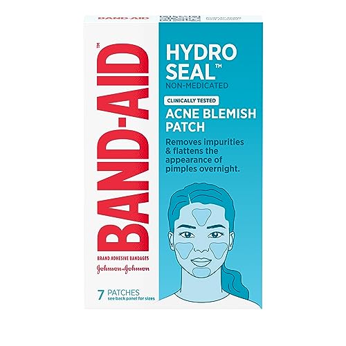 Band-Aid Brand Hydro Seal Acne Patches for Face, Non-Medicated Acne Blemish Patch Absorbs Fluids & Provides a Protective Healing Environment for Pimples, 7 Patches