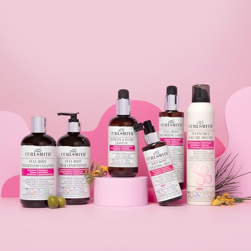 CURLSMITH - Hydrate & Plump Leave In Hair Conditioner, Volumizing and Nourishing for Wavy, Curly or Coily Hair, Vegan (237ml/8fl oz)