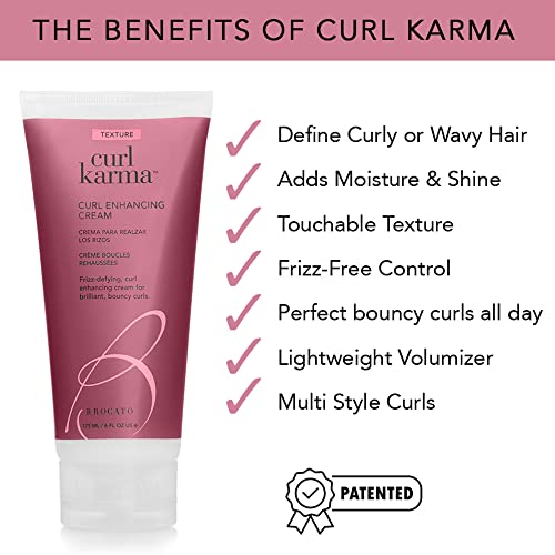 Curl Karma, Curl Enhancing Cream, 6 Fl Oz | Defining & Moisturizing Crème | Fights Frizz, Adds Bounce & Shape | All Day Control