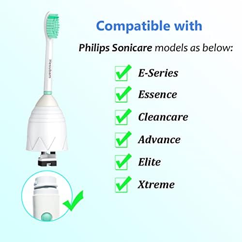 Replacement Toothbrush Heads for Philips Sonicare E-Series Screw-On Electric Toothbrush Handles, and Refills for HX7022, HX7023, Medium Soft Blue Bristles 6pk