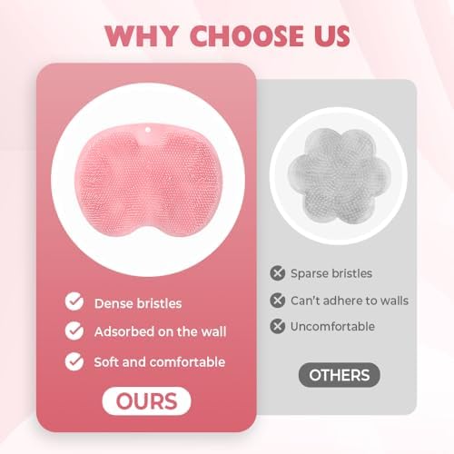 Silicone Shower Foot Scrubber Mat, 2025 New Foot Back Cleaning Pad Back Washer Exfoliating Bath Wash Pad, Shower Foot Scrubber Mat with Non-Slip Suction Cups (Blue)