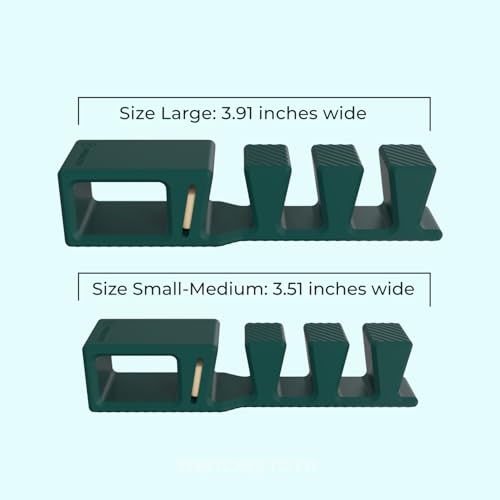 APEX Adjustable Toe Separators - Over 50% Thicker & More Durable - Doctor Recommended - Stretches to Fit - 4 Pack Adjustable Bundle (1 Pair Size S/M & 1 Pair Size Large) (Green)