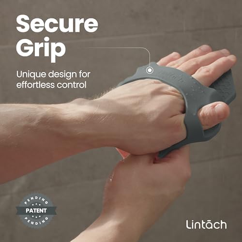Shower Scrubbers for Men Shower Exfoliating Body Scrubber, Ergonomic Silicone Body Scrubber, Reusable, Hygienic Bath Loofah for a Smooth Skin, Gray