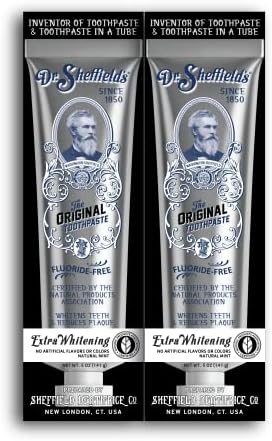 Dr. Sheffield’s Certified Natural Toothpaste (Extra-Whitening) - Great Tasting, Fluoride Free Toothpaste/Freshen Your Breath, Whiten Your Teeth, Reduce Plaque (2-Pack)