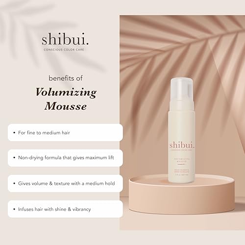 SHIBUI Volumizing Mousse, Weightless Lift & Color Protection for Fine to Medium Hair, Vegan & Sulfate-Free, 7 Fl Oz