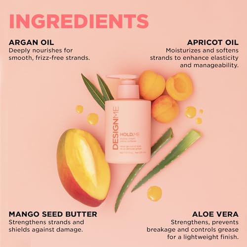 Design.Me HOLD.ME Styling Cream | Hair Smoothing Cream for Blowouts & Sleek Looks | Hydrating, Tames Frizz & Flyaways, Adds Shine & Smooths | Soft Hold | Air Dry or Blow Dry for All Hair Types