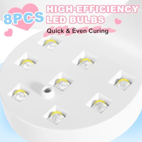MEKK Mini UV Light for Nails,Peach-Shaped Mini LED Nail Lamp with Auto-Sensor,8 Beads,4 Timer,Professional Single Finger UV Light for Gel Nails Small Gel Nail Lights for Salon & Home DIY Use-White