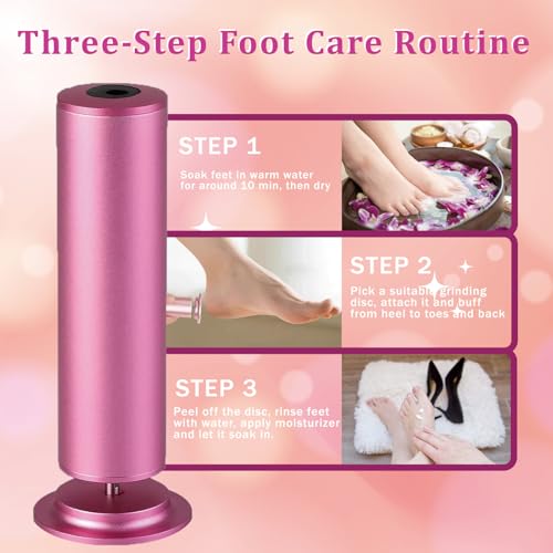 Dermave Electric Foot Callus Remover, Adjustable Speed Electric Foot File, Professional Pedicure Tool for Dead Skin,Calluses,Chapped Skin,for Women&Men,with 60pcs Replacement Sandpaper Disk