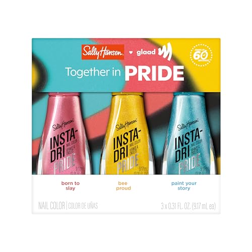 Sally Hansen Insta-Dri Pride 3 Pack - Pansexual Trio, 3 x 0.3oz