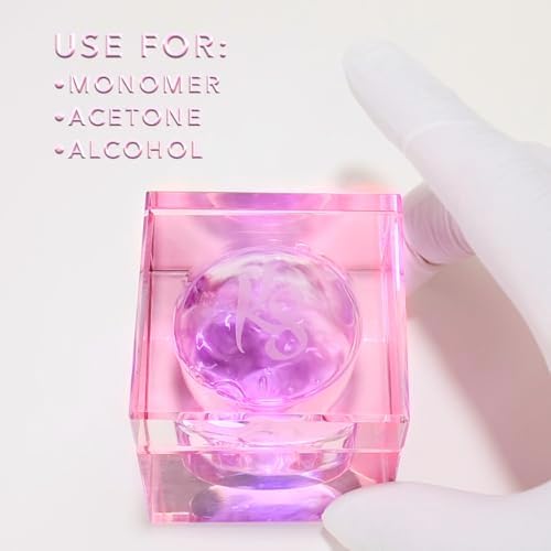 KIARA SKY Professional Nails Spill-Proof Dappen Dish with Lid for Holding Acrylic Liquid Monomer - Pink