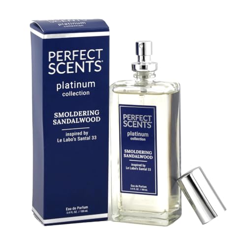 Perfect Scents Fragrances | Inspired by Le Labo’s Santal 33 | Platinum Collection | Smoldering Sandalwood | Unisex Eau de Parfum | Vegan, Paraben & Phthalate Free | Never Tested on Animals | 3.4 Fl Oz