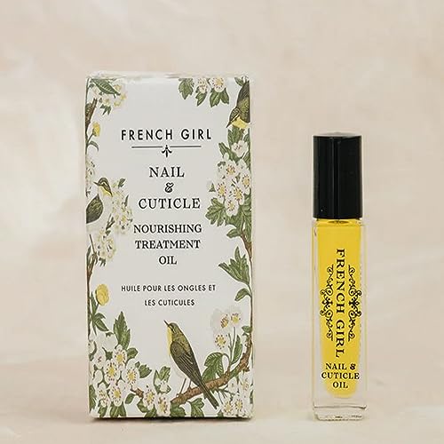 French Girl Nail & Cuticle Oil - Hydrating Nail Strengthener and Growth Treatment, Cuticle Softener, Nail Growth Oil to Repair Dry, Damaged Nails, Clean, Vegan & Cruelty-Free, .3 oz